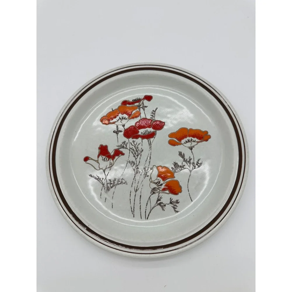 Royal Doulton Salad Plate Lambethware Fieldflower Floral Orange VTG cottagecore
